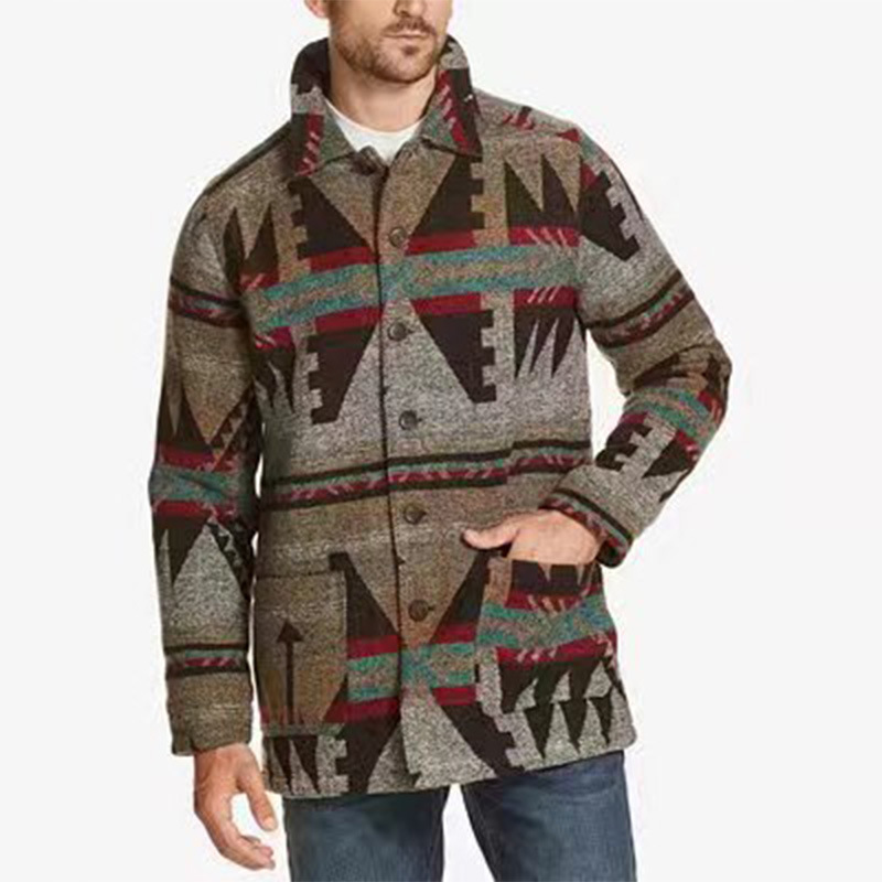 Street Fashion Men 2025 - Casual tasca stampata a maniche lunghe